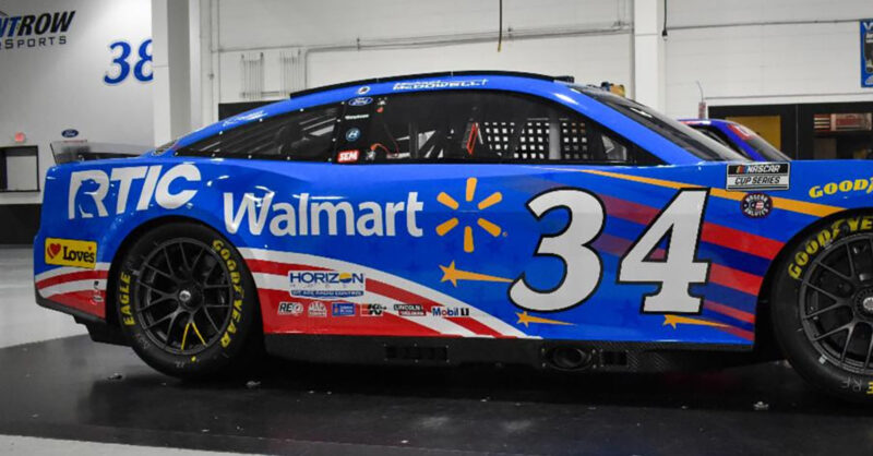 NASCAR ナスカー ポップアップ用モック車体ディスプレイ（Miller仕様） Walmart, RTIC Coolers Sponsoring McDowell, No. 34 Front Row Team in…