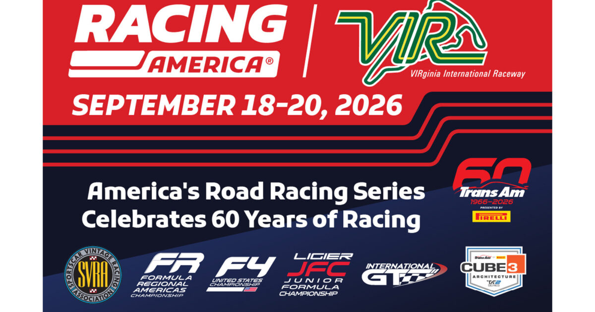 Trans Am, CUBE 3 TA2, SVRA, IGT, FR Americas, F4 U.S. and Ligier JFC…